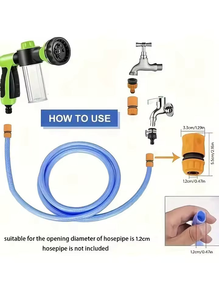 8-In-1 Outdoor Multi-Function Hose Nozzle Pet Bath Dog Wash